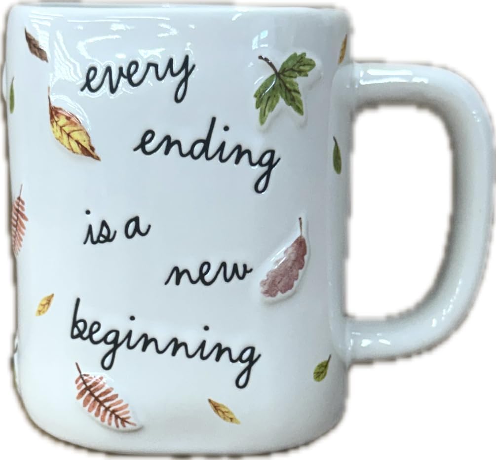Rae Dunn Autumn Ceramic Coffee Tea Mug, Every Ending is a New Beginning - Image 2