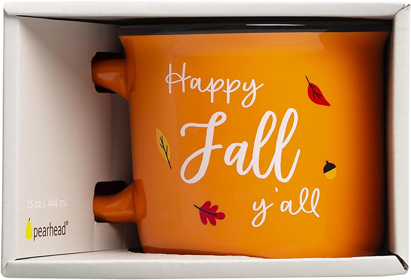 Pearhead Happy Fall Y'all Mug, Autumn Coffee Mug, Home Dećor Accessories, Orange, 15oz, Fall Kitchen Decorations, Holiday Tea or Coffee Mug - Image 7