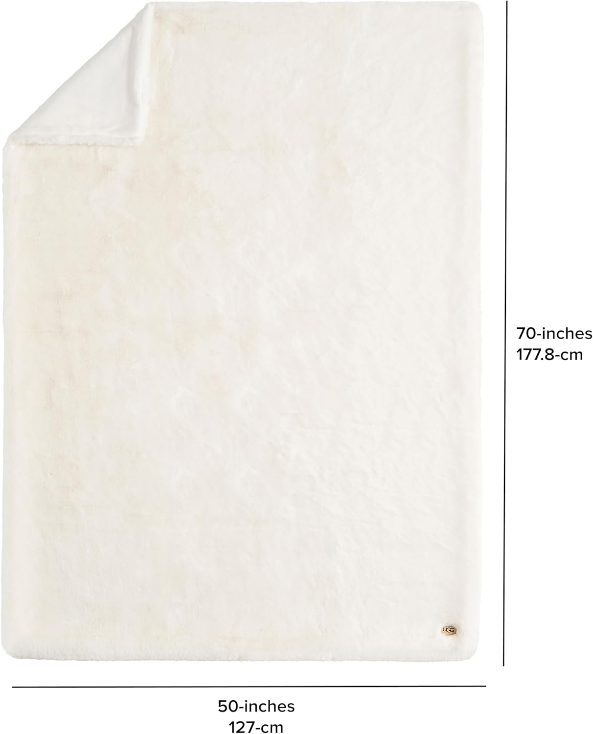 UGG Plush Faux Fur Throw Blanket Reversible Medium Weight Luxury Soft Throw Blankets for Bed or Chair, Hypoallergenic, Machine Washable, Home Decor, 50-inch x 70-inch, White Snow (Euphoria) - Image 6