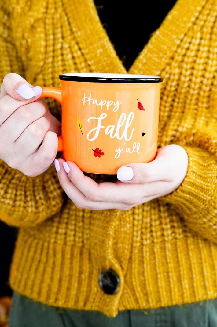Pearhead Happy Fall Y'all Mug, Autumn Coffee Mug, Home Dećor Accessories, Orange, 15oz, Fall Kitchen Decorations, Holiday Tea or Coffee Mug - Image 4
