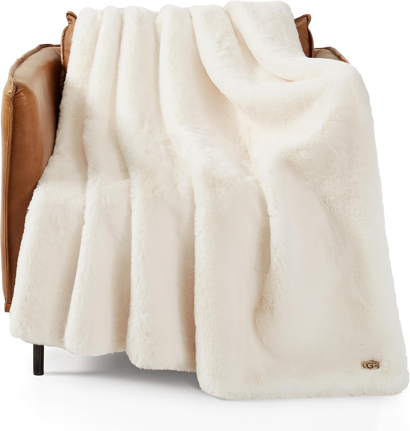 UGG Plush Faux Fur Throw Blanket Reversible Medium Weight Luxury Soft Throw Blankets for Bed or Chair, Hypoallergenic, Machine Washable, Home Decor, 50-inch x 70-inch, White Snow (Euphoria) - Image 2