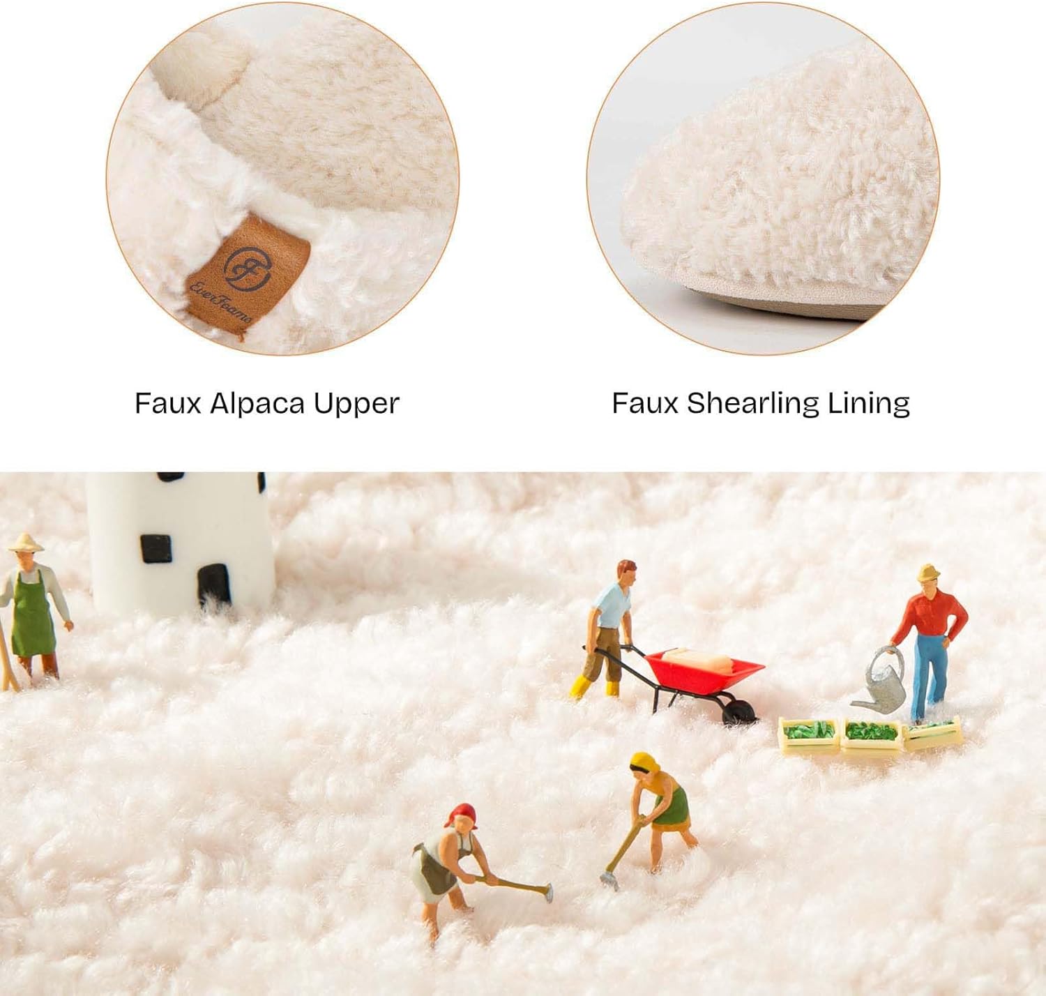 EverFoams Women's Fuzzy Slip-on Slippers Warm Cozy Soft Lightweight Memory Foam Indoor House Shoes - Image 5