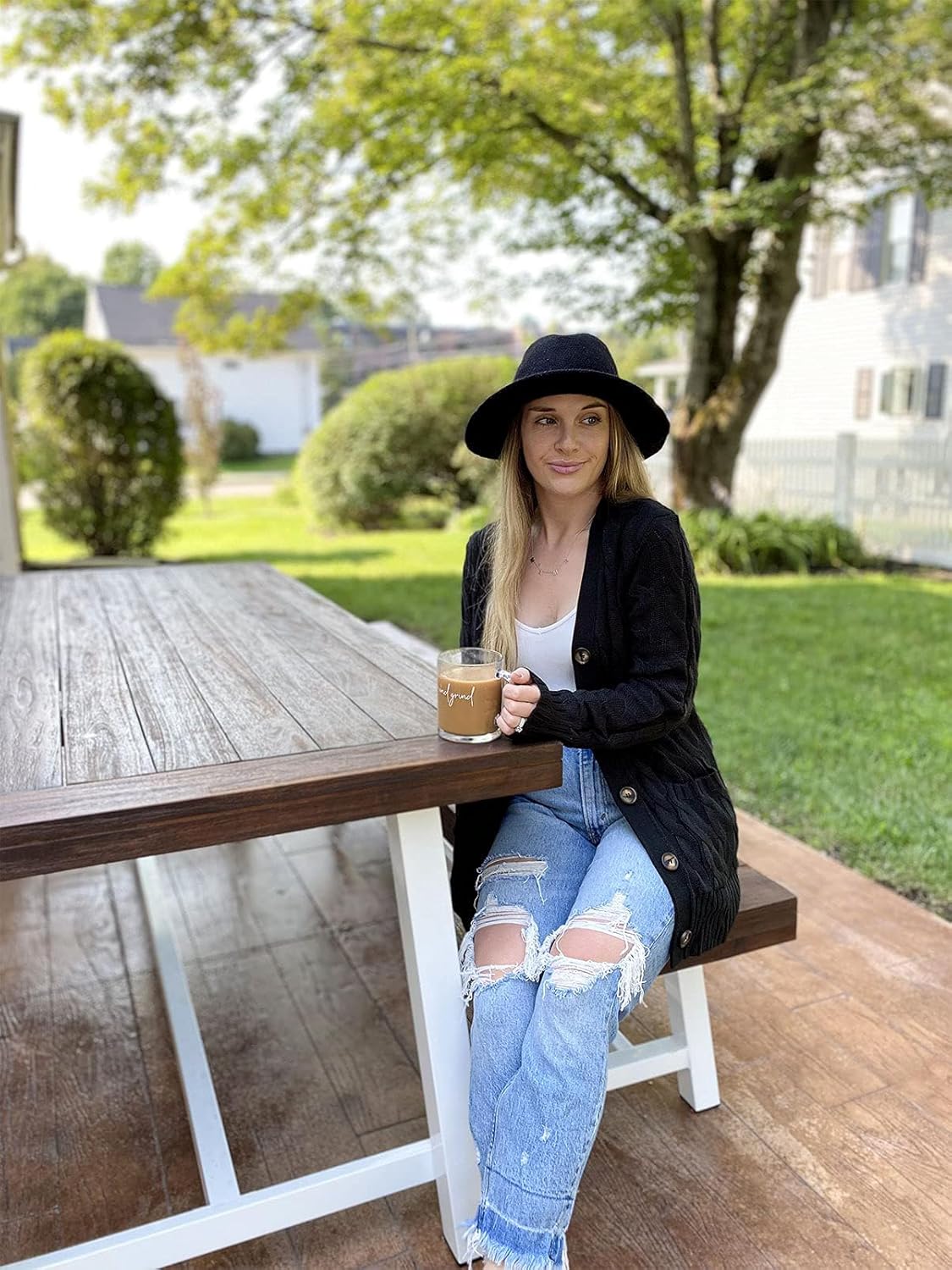 MEROKEETY Women's 2025 Fall Long Sleeve Cable Knit Sweater Open Front Cardigan Button Loose Outerwear - Image 7