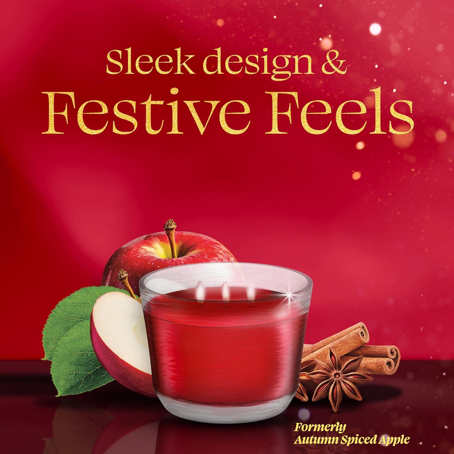 Glade 3-Wick Scented Candle Jar, Warm Apple & Spices, Air Freshener Infused with Essential Oils, 6.8 Oz, 3 Count - Image 3