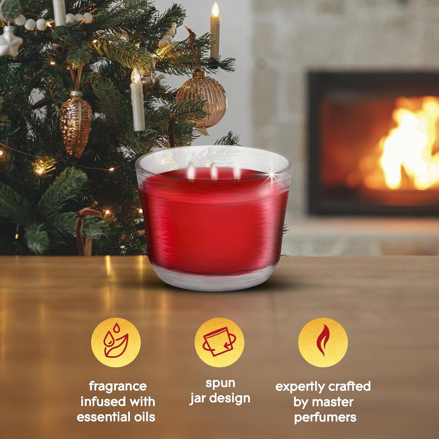 Glade 3-Wick Scented Candle Jar, Warm Apple & Spices, Air Freshener Infused with Essential Oils, 6.8 Oz, 3 Count - Image 7