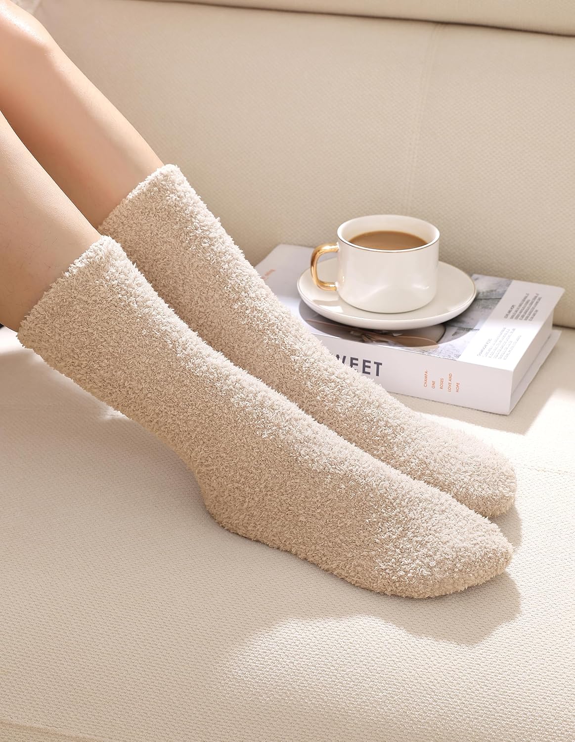 Litfun Fuzzy Socks for Women Cozy Fluffy Winter Warm Sleep Socks Super Comfy and Soft - Image 4