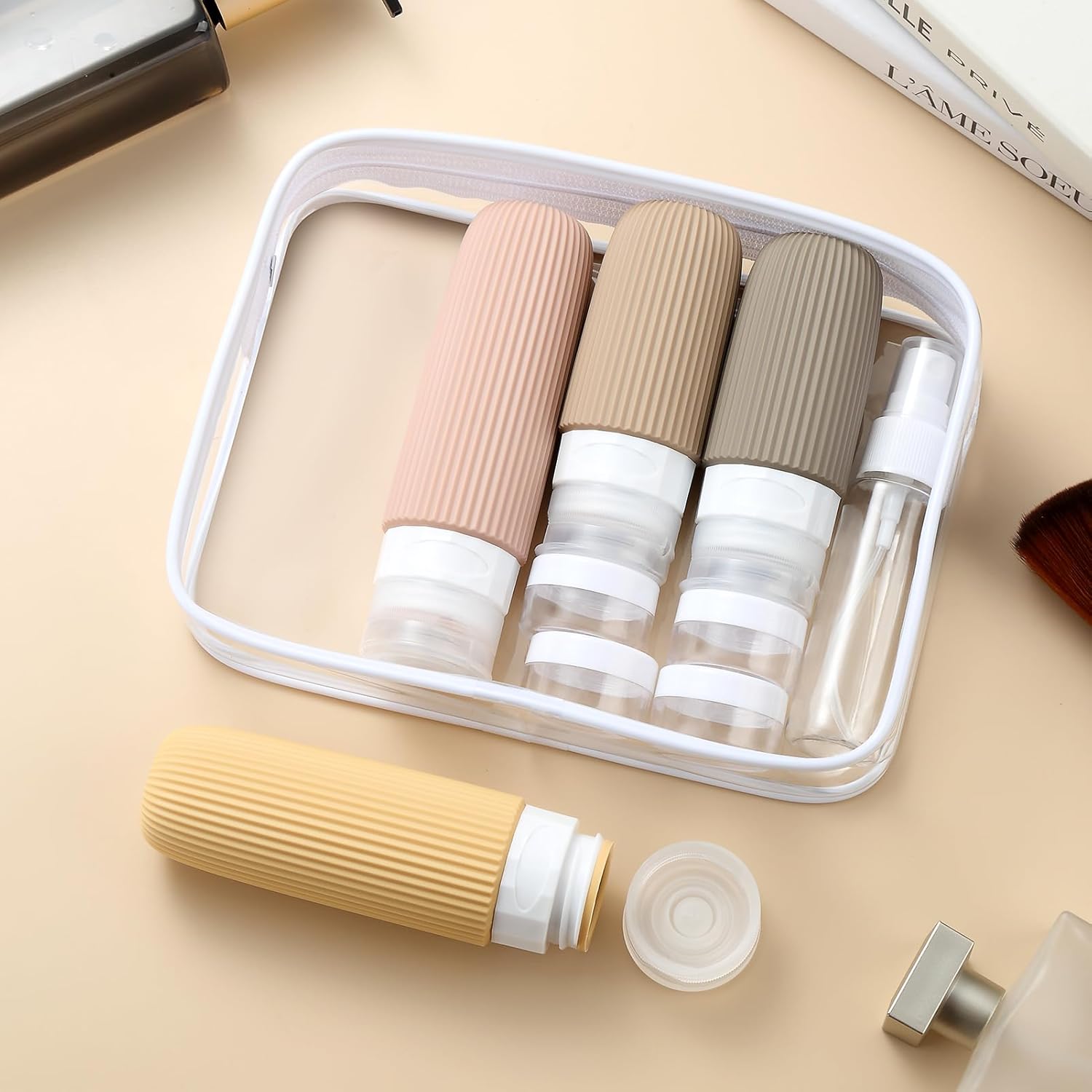 16 Pack Travel Bottles Set, TSA Approved Leak Proof Silicone Squeezable Containers for Toiletries, Refillable Travel Accessories for Conditioner, Shampoo, Lotion & Body Wash Accessories - Image 5