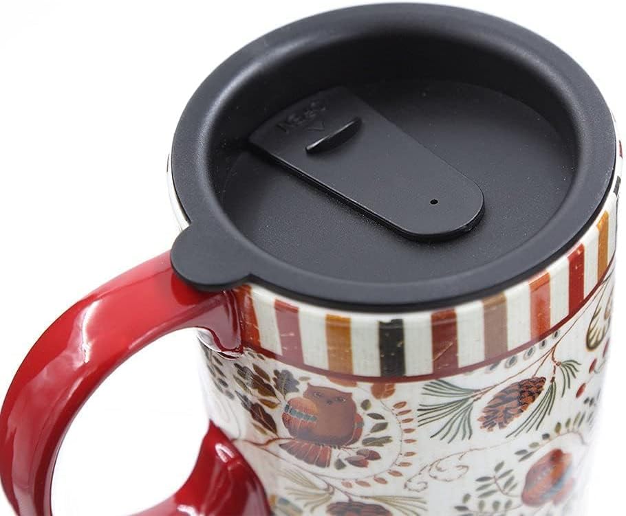 Topadorn 17 oz Tall Ceramic Travel Mugs Coffee Cup with Sealed Lid and Handle, Perfect for Coffee and Tea, Holiday Gift Her Him, Flower - Image 10
