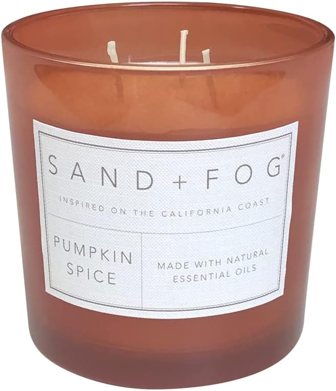 Sand + Fog Scented Candles - Pumpkin Spice - Additional Scents and Sizes - 3 Wicks 100% Cotton Lead-Free - Luxury Air Freshening Jar Candles - Perfect Home Decor - 21 oz - Image 3