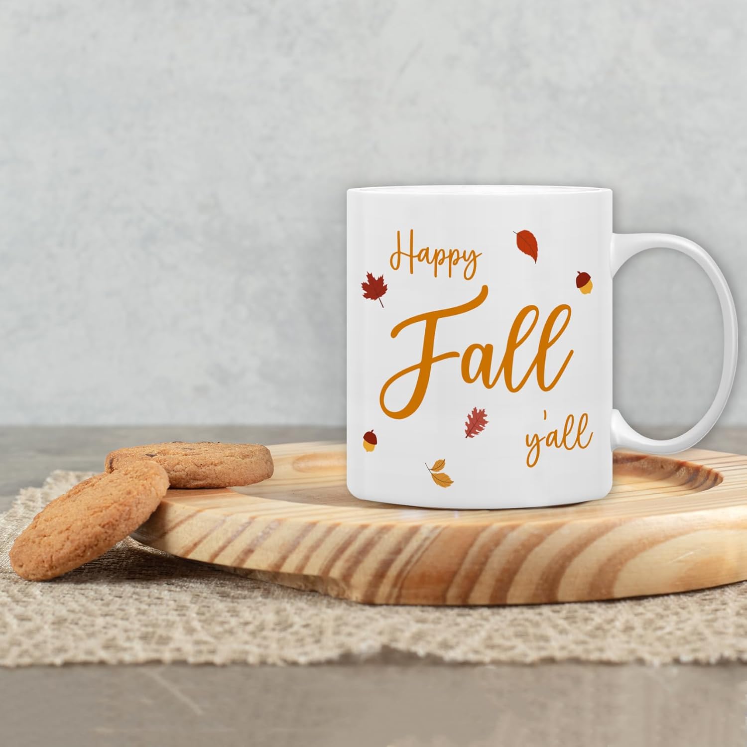 QASHWEY Happy Fall Yall Autumn Mug, Fall Coffee Mug, Autumn Coffee Mug, Fall Themed Mug Tea Cup Gifts for Fall Lovers Women Men Friends, Happy Fall Yall Autumn Coffee Cups Ceramic 11oz - Image 5
