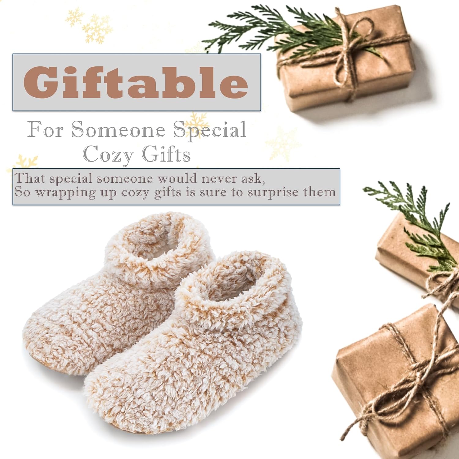 Cozylook Fuzzy Slippers for Women Indoor, Warm Bedroom Slip On Shoes, Winter Fluffy House Socks with Grippers, Cozy Christmas Gifts Unique - Image 7