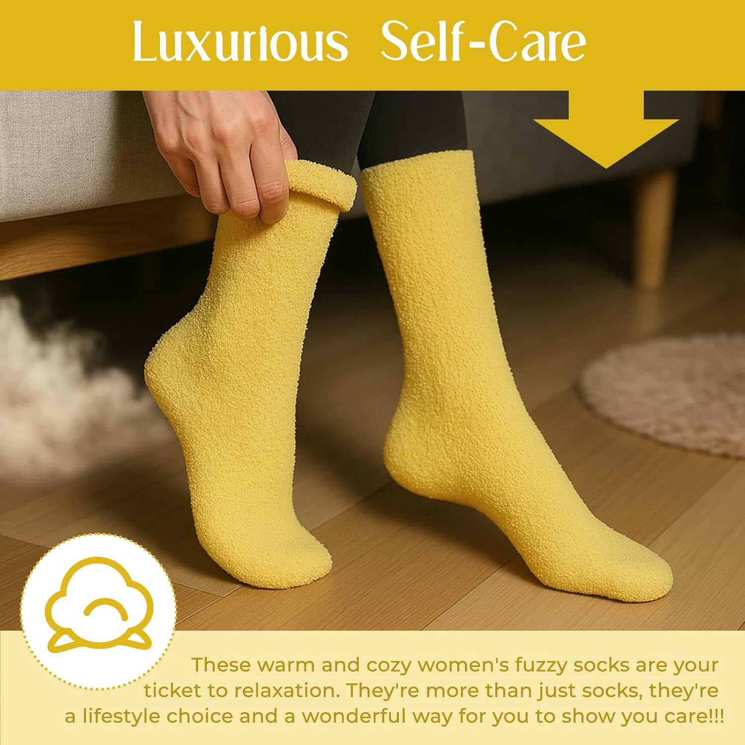 American Trends Coral Fleece Cloud Socks Ultra-Soft Fuzzy Warm Sleep Socks Cozy Unisex Gifts for Birthday Self-Care - Image 3