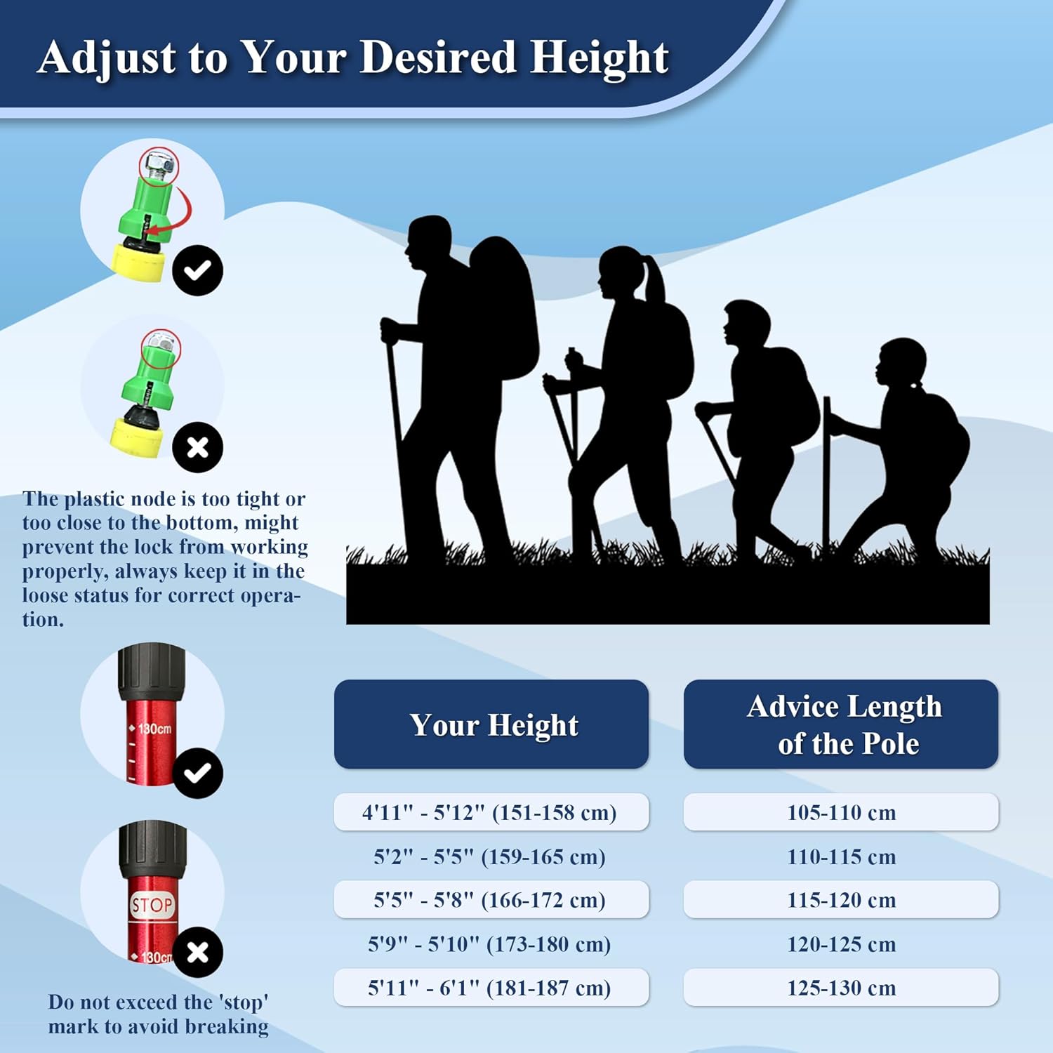 TheFitLife Nordic Walking Trekking Poles - 2 Sticks with Anti-Shock and Quick Lock System, Telescopic, Collapsible, Ultralight for Hiking, Camping, Mountaining, Backpacking, Walking, Trekking - Image 5