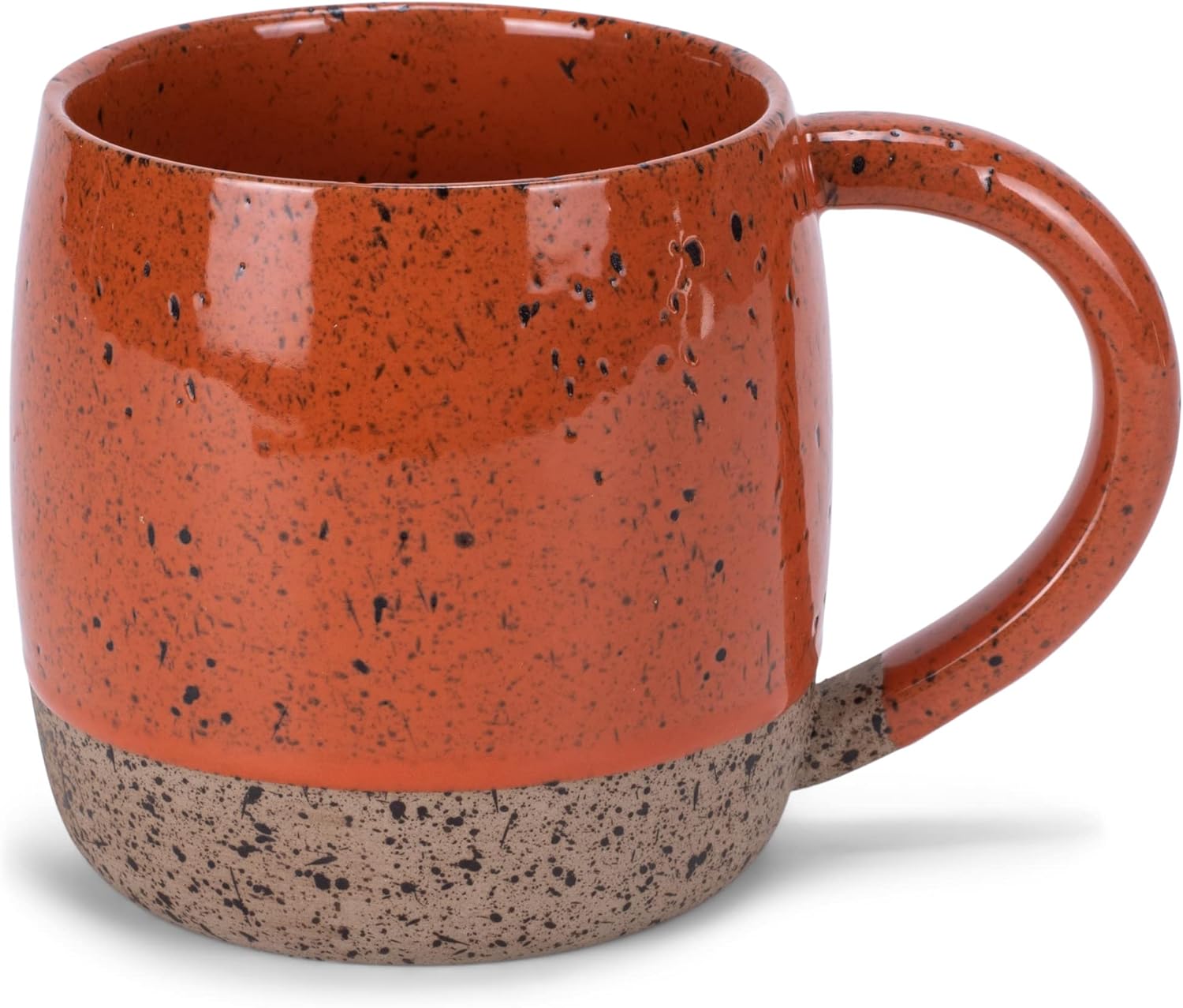 Elanze Designs Speckled Raw Bottom 17 ounce Ceramic Mug, Burnt Orange - Image 2