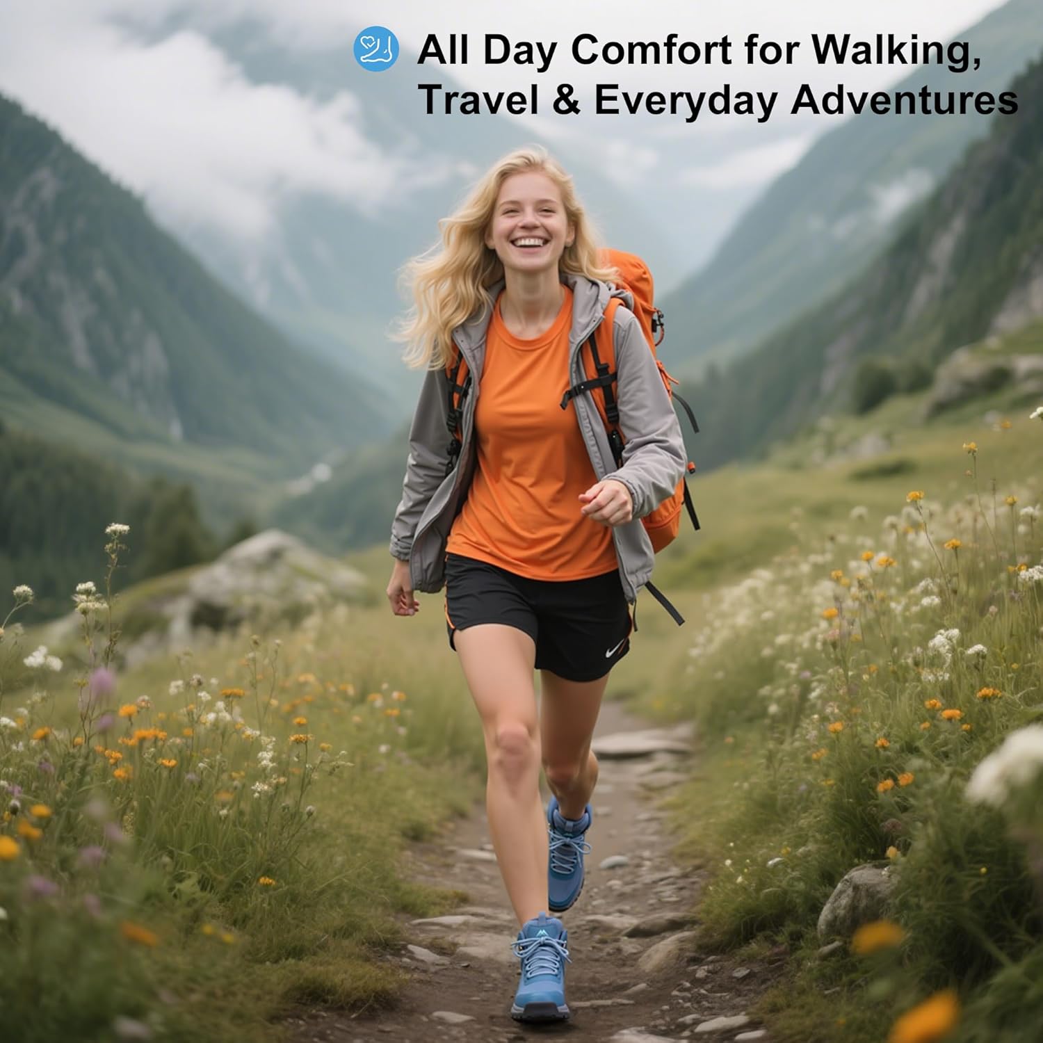 Women's Waterproof Hiking Boots Lightweight Comfortable All-Terrain Mid Ankle Outdoor Boots - Image 7