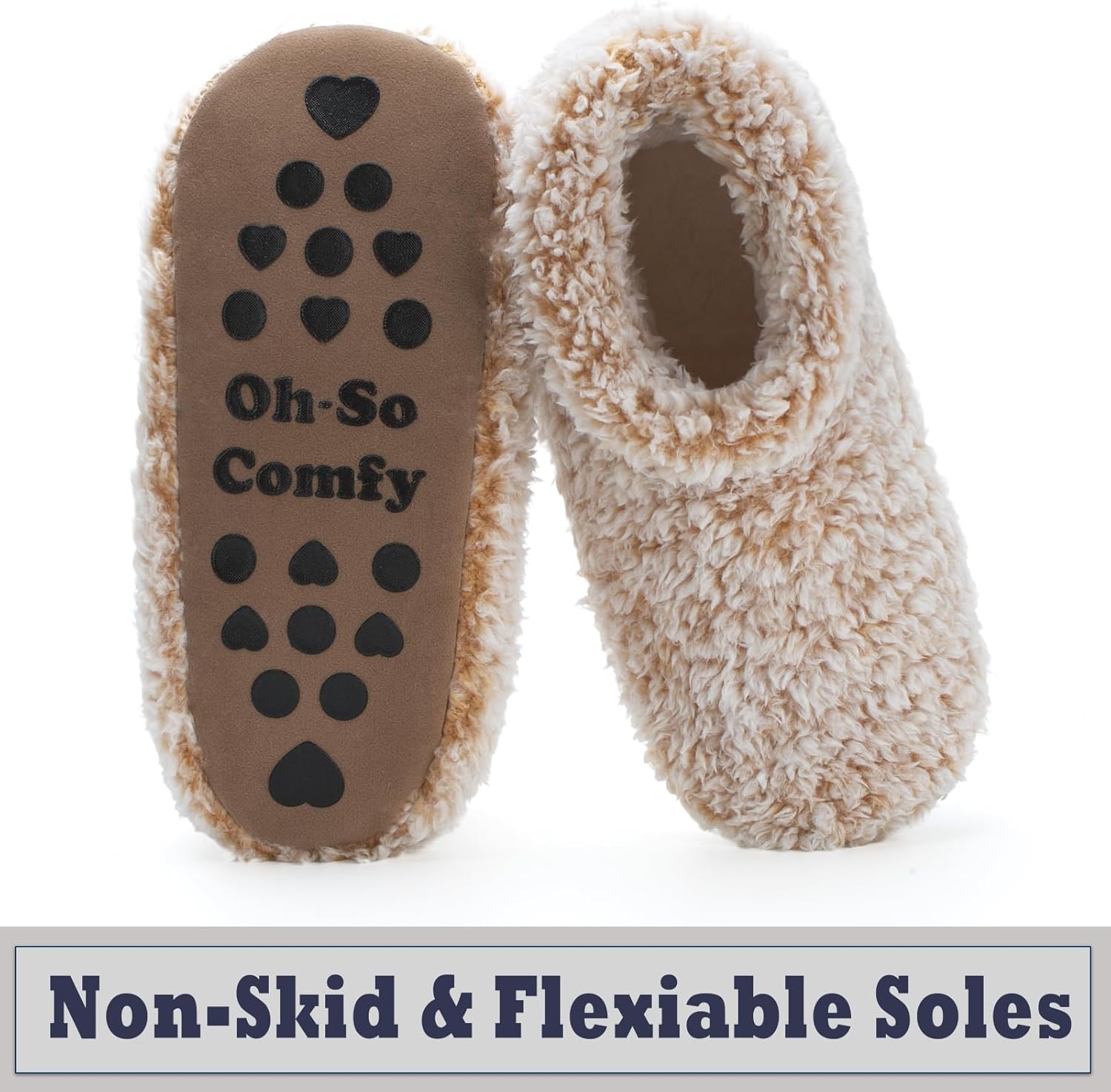 Cozylook Fuzzy Slippers for Women Indoor, Warm Bedroom Slip On Shoes, Winter Fluffy House Socks with Grippers, Cozy Christmas Gifts Unique - Image 4
