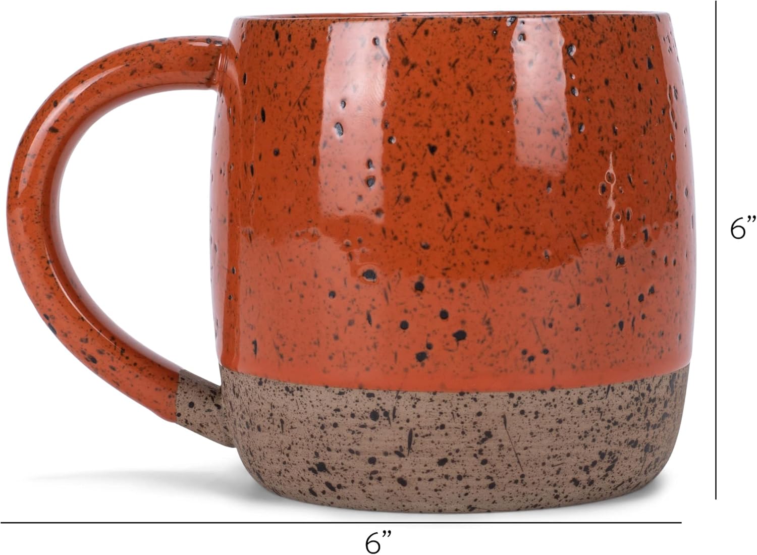 Elanze Designs Speckled Raw Bottom 17 ounce Ceramic Mug, Burnt Orange - Image 4
