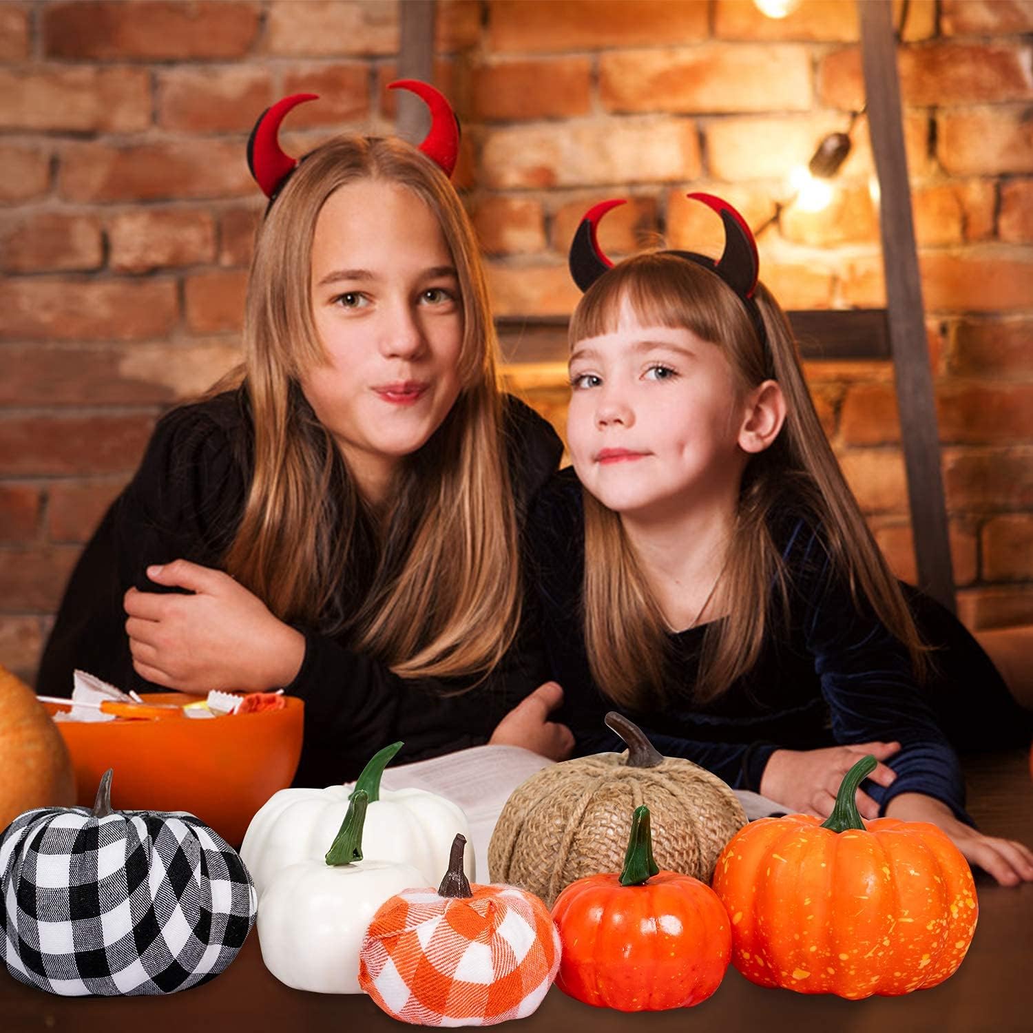 Ueerdand 16 PCS Fall Decor Assorted Sizes Artificial Pumpkins Burlap Faux Foam Pumpkin for Harvest Autumn Season Halloween Thanksgiving Holiday Festive Embellishing and Displaying - Image 7