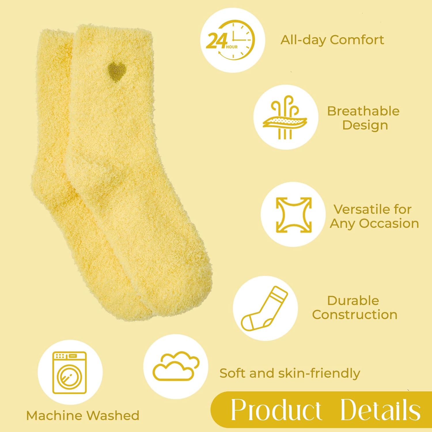 American Trends Coral Fleece Cloud Socks Ultra-Soft Fuzzy Warm Sleep Socks Cozy Unisex Gifts for Birthday Self-Care - Image 5
