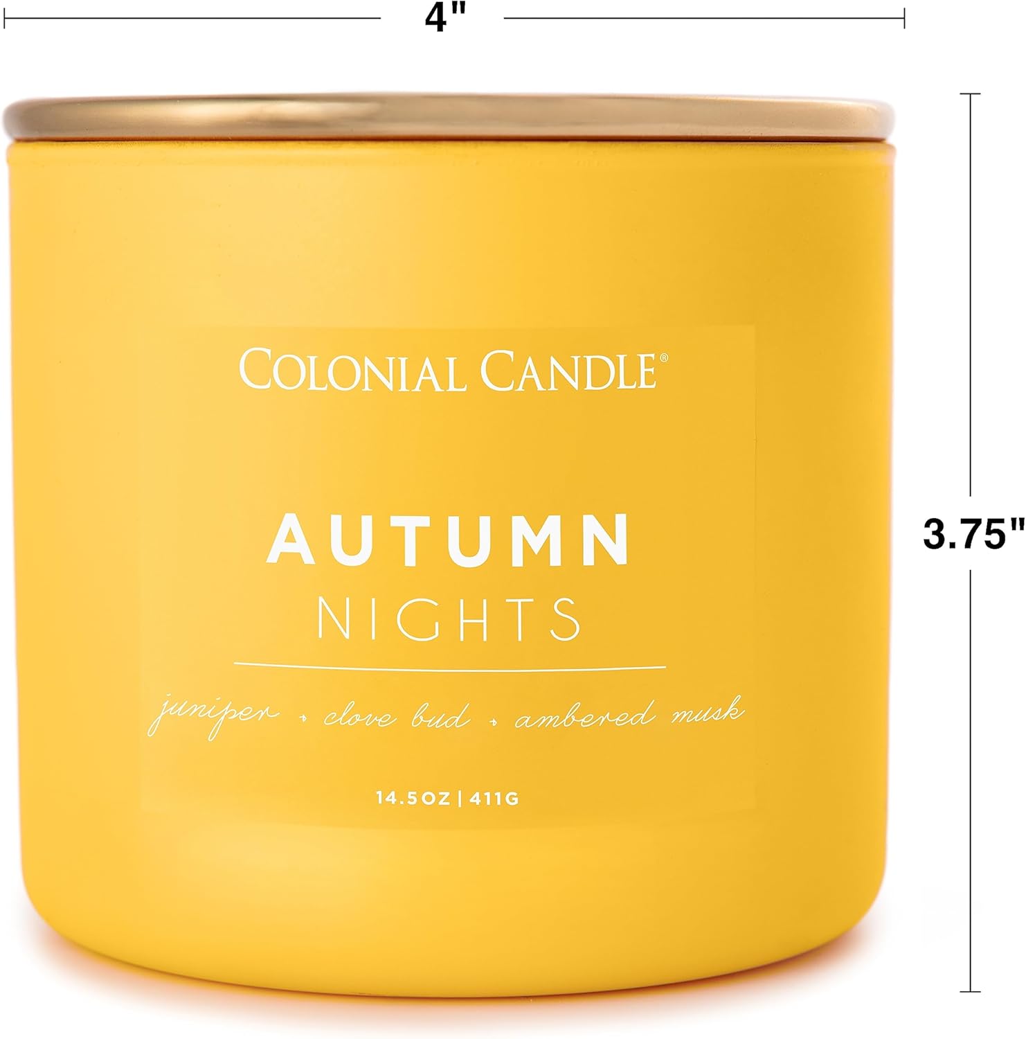 Colonial Candle Autumn Nights Scented Jar Candle, Pop of Color Collection, 3 Wick, Yellow, 14.5 oz - Up to 60 Hours Burn - Image 7