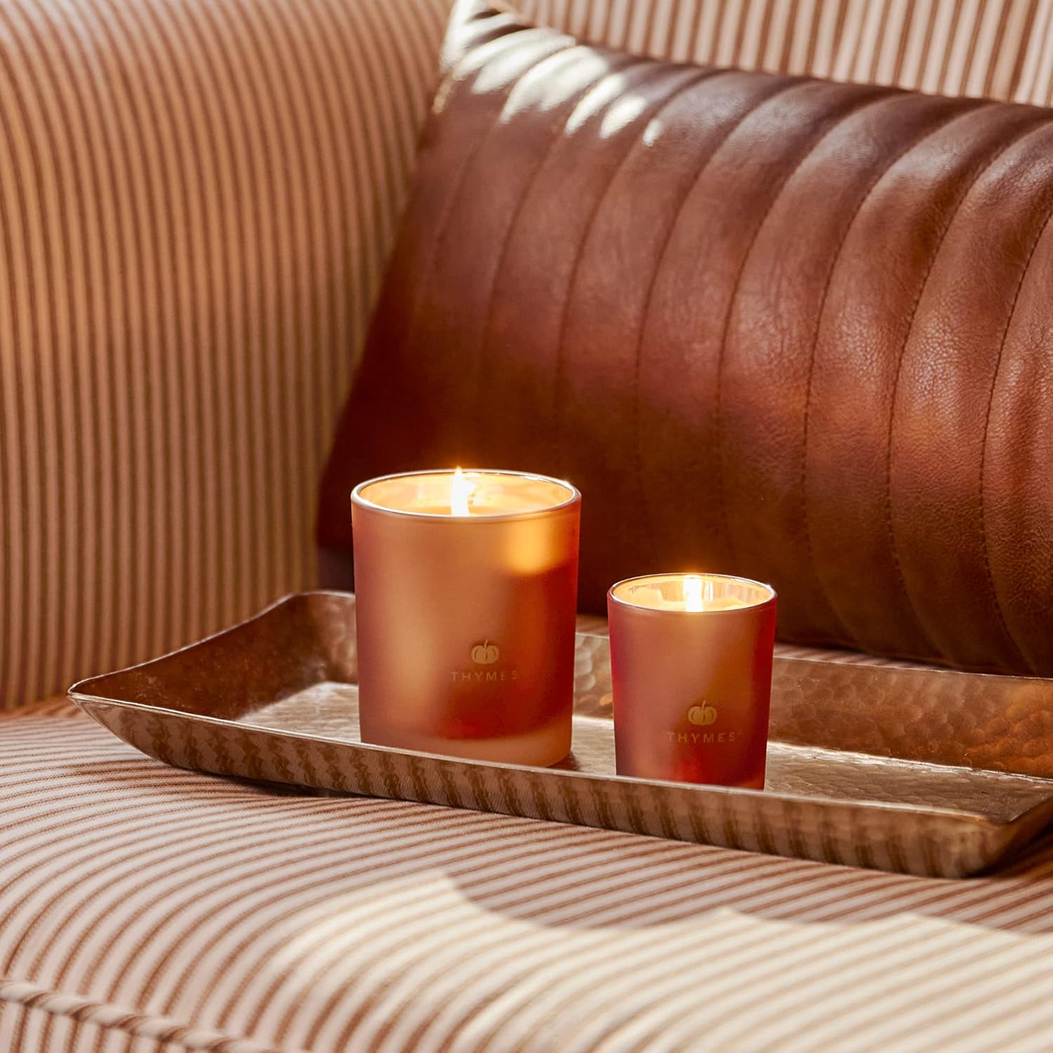 Thymes Scented Candles for Home Decor - Luxury Home Fragrance Gifts for Women & Men - Fall Candles with Creamy Pumpkin, Nutmeg, & Cinnamon - Burnt Orange (Pumpkin Laurel, 6.5 oz) - Image 5