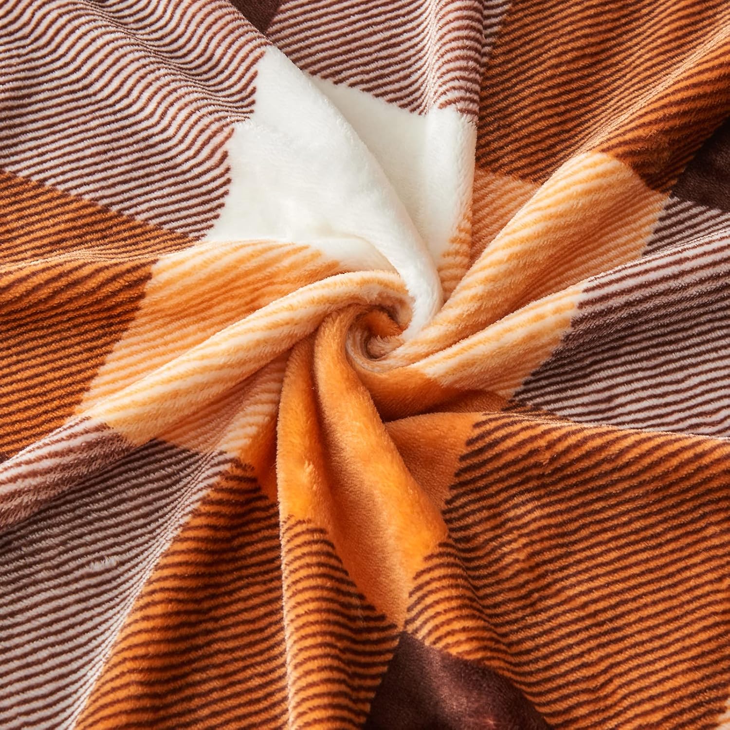 SOCHOW Buffalo Plaid Flannel Fleece Throw Blanket 60 x 80 Inches, Soft Lightweight Cozy All Season Orange Checkered Blanket for Bed, Couch, Car - Image 6