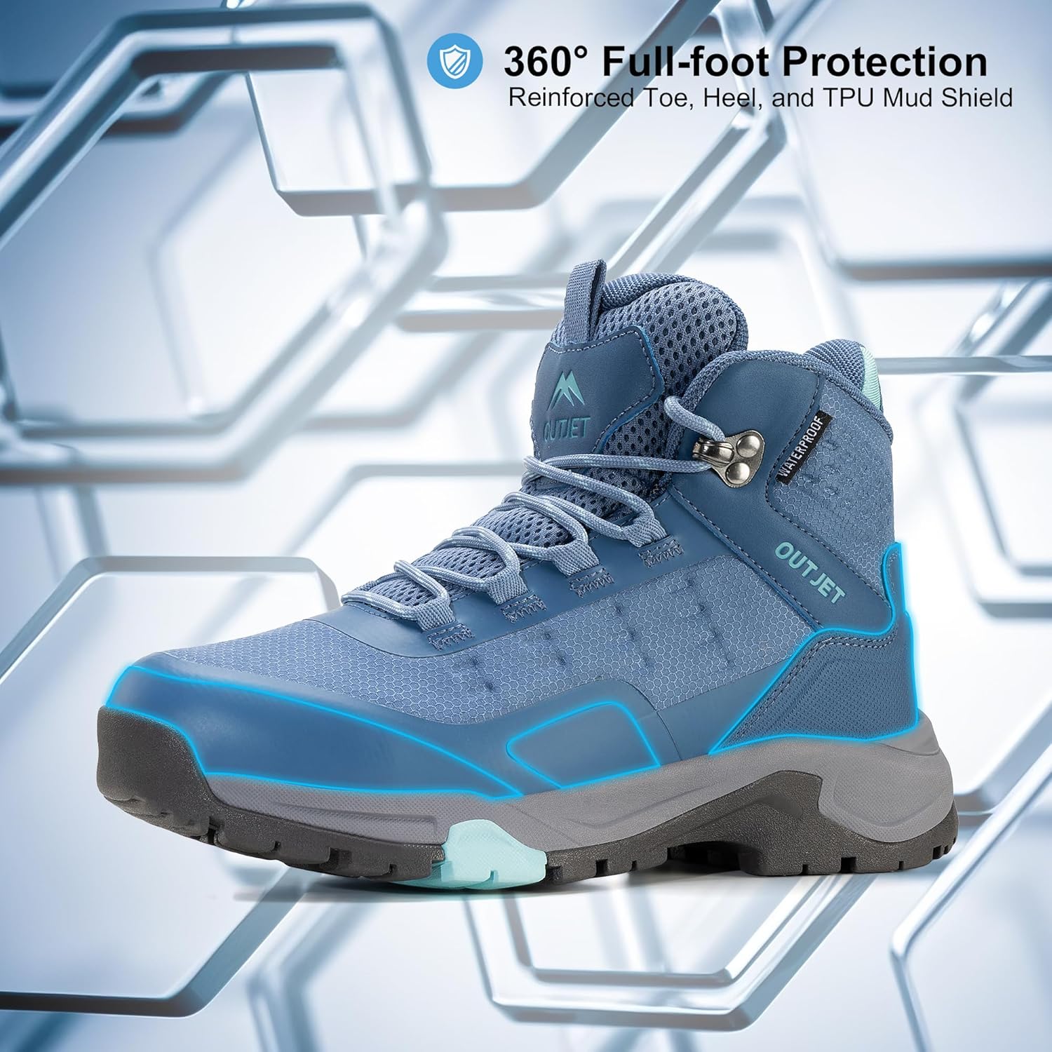 Women's Waterproof Hiking Boots Lightweight Comfortable All-Terrain Mid Ankle Outdoor Boots - Image 6