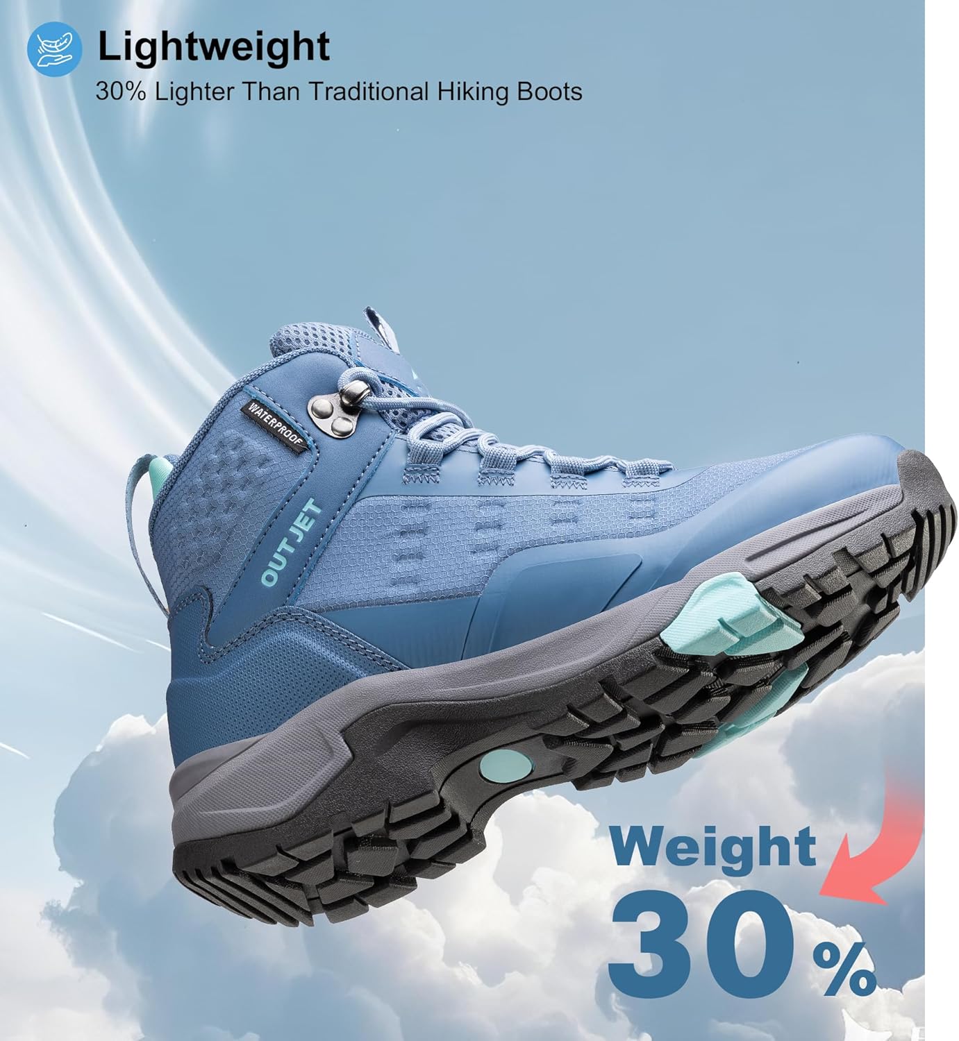 Women's Waterproof Hiking Boots Lightweight Comfortable All-Terrain Mid Ankle Outdoor Boots - Image 4