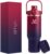 32 oz Gradient Blue Stainless Steel Tumbler with Handle and Straw, Vacuum Insulated Water Bottle with Leak-Proof 2-in-1 Lid and Silicone Boot, Keeps Drinks Hot and Cold (reddish black, 40oz)